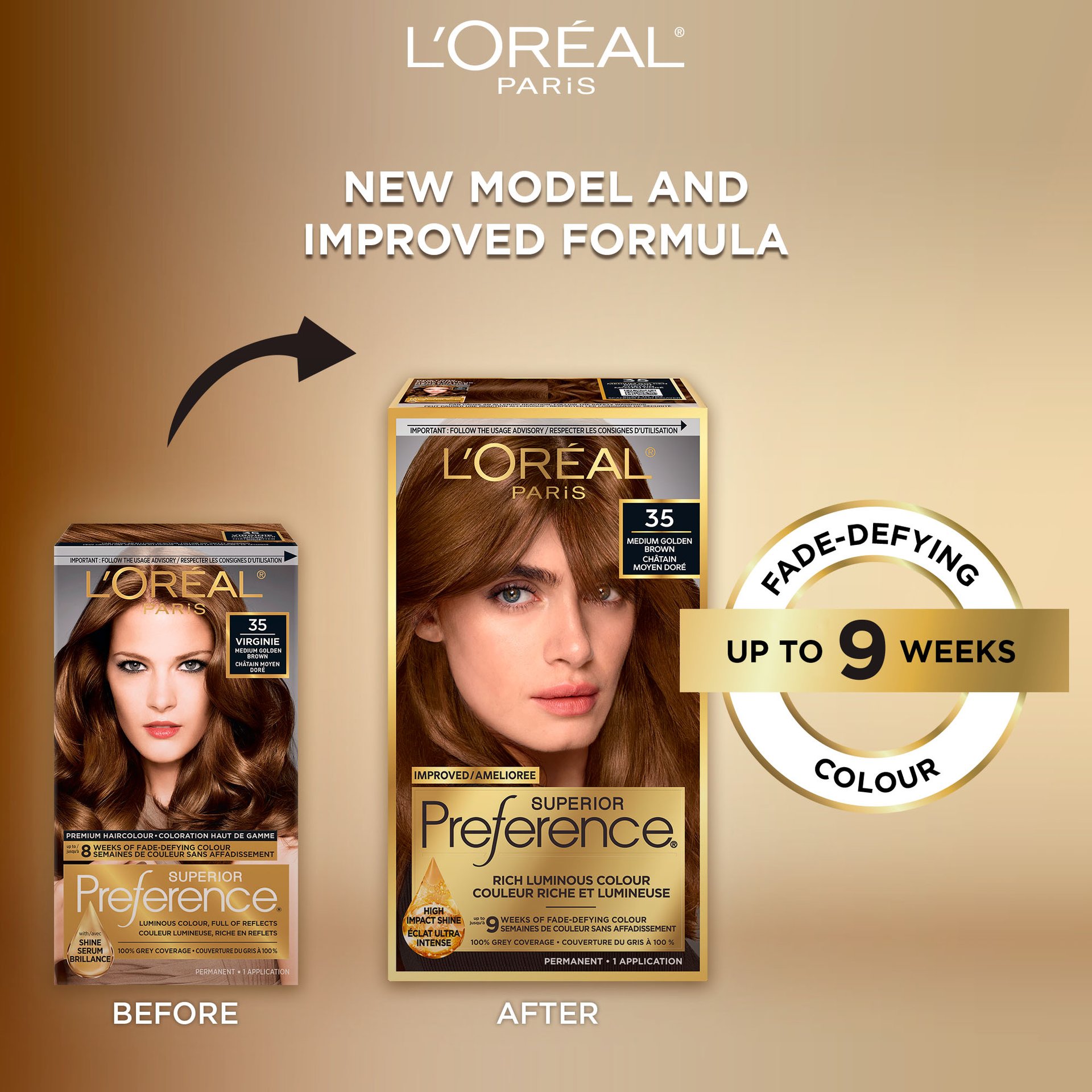 Old and new packaging of Superior Preference showcasing the new and improved formula